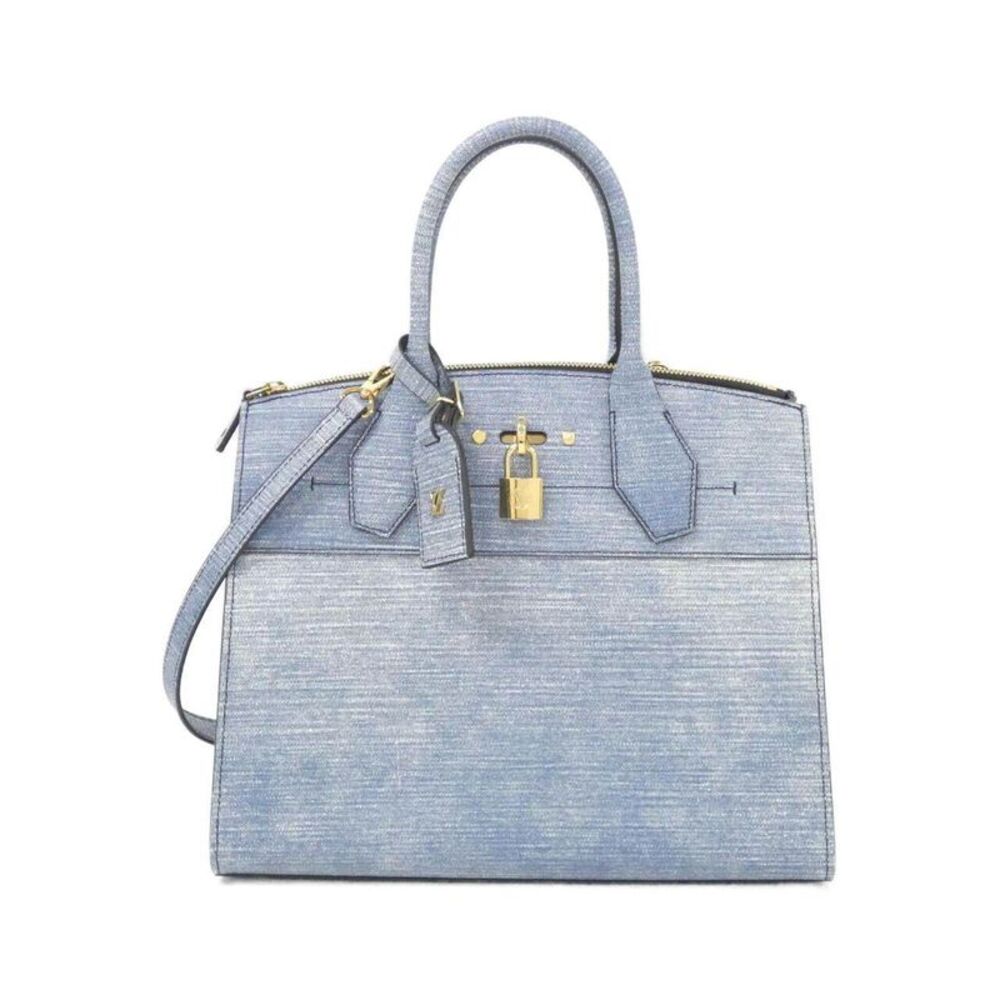 Louis Vuitton City Steamer MM Denim Canvas Handbag